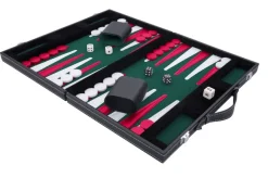 Backgammon kuffert Grøn/Rød