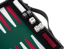 Backgammon kuffert Grøn/Rød