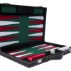 Backgammon kuffert Grøn/Rød - 15"