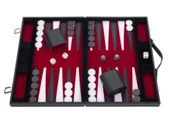 Backgammon kuffert Rød/Sort