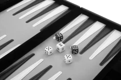 Backgammon kuffert Sort/Hvid/Grå - 11