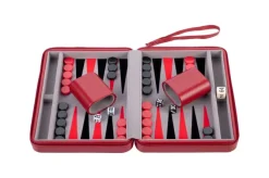 Backgammon rejsespil - Rød 9"