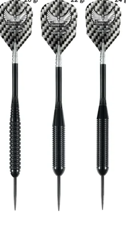 Black Arrow brass steeltip dartpile fra Harrows