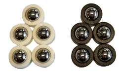 10 ekstra pucks til Shuffleball sort/hvid