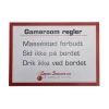 Gameroom regler plakat