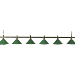 Lampe m/ 6 stk grøn skærm til Snookerbord