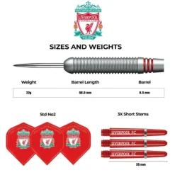 Liverpool FC brass steeltip dartpile - 22 gram