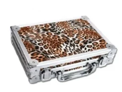 Luksus dartkuffert, leopardprint