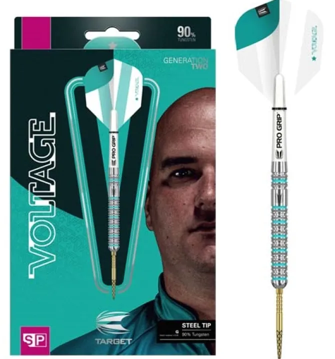 Rob Cross Voltage G2 90% NT steeltip dartpile fra Target