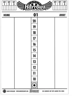 Scoreboard hvid akryl fra Harrows
