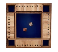 Shut The Box til 4 spiller Deluxe m/ 2 terninger