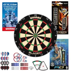 Winmau komplet DELUXE pakke - Blade 6 TC, 2 sæt NT pile og PDC Ultimate Practice kit